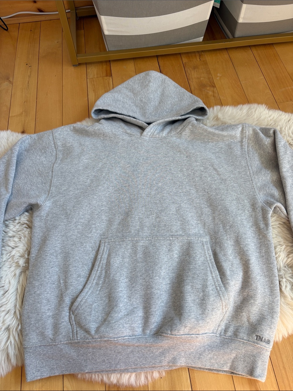 Aritzia Light Gray Women's Pullover Hoodie Size: Large